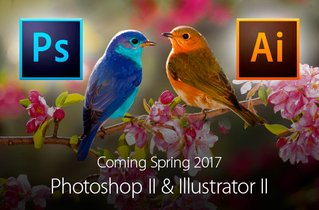 Coming Spring 2017 – Photoshop II and Illustrator II courses at MICA.