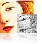 Adobe Illustrator gradient mesh tool.